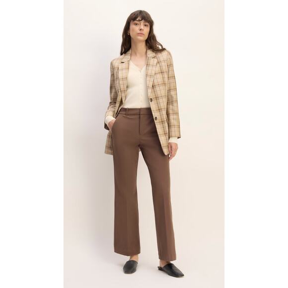 Everlane The Bi-Stretch Flare Pant Cotton Stretch Trouser Brown Size 4 - Picture 1 of 6